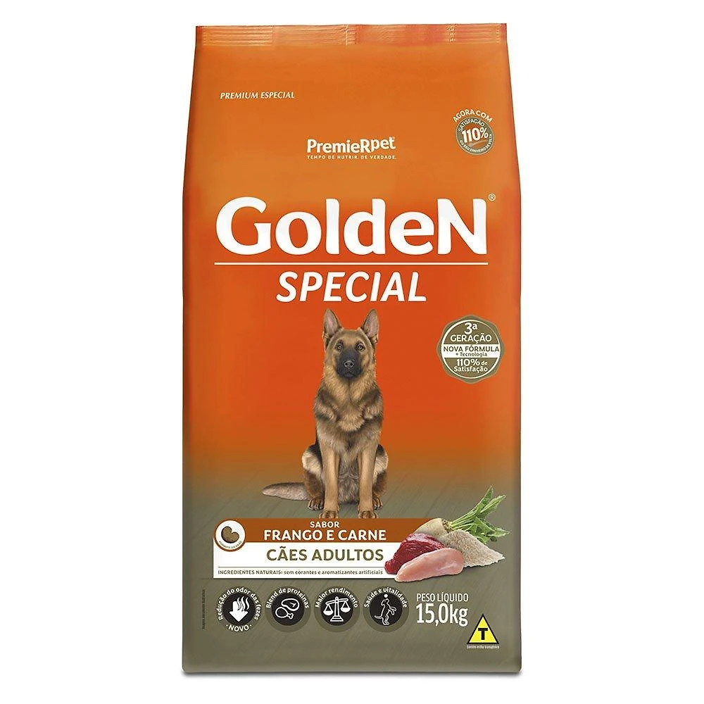 Miniatura Ração Seca PremieR Pet Golden Special Cães Adultos Frango e Carne - 15 Kg