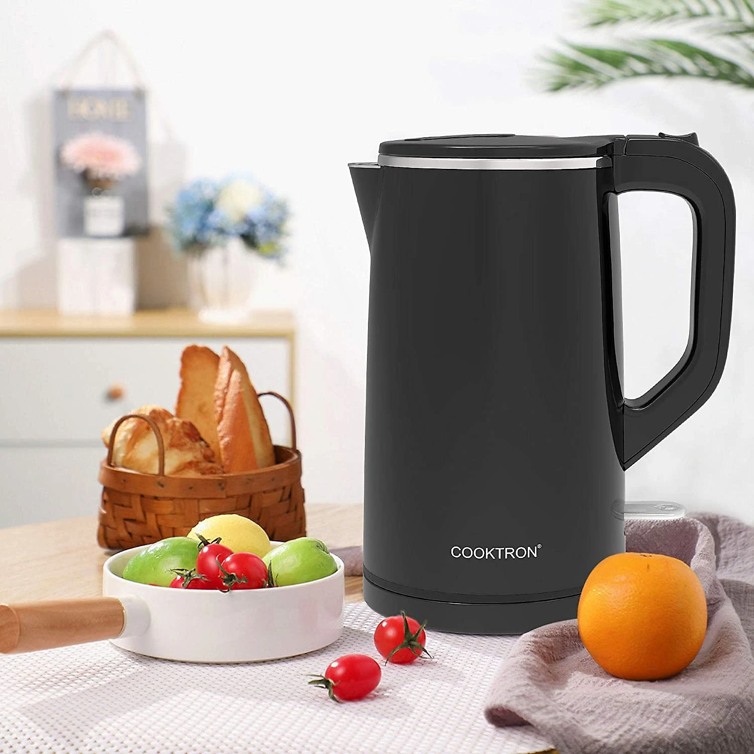 COOKTRON Chaleira Elétrica 17L com Desligamento Automático e P roteção de Fervura 110V1500W Preta