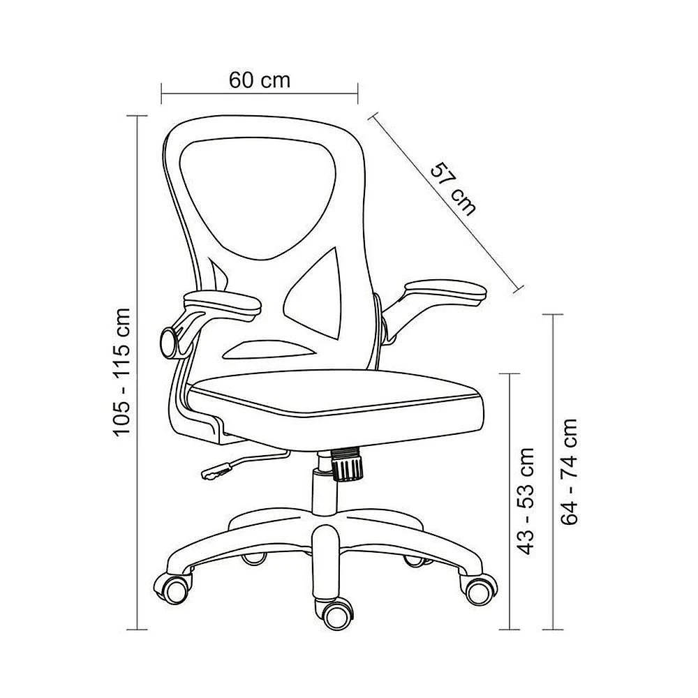 Kit com 8 Cadeira Escritório Diretor Office Columbus com Tela Mesh Cinza