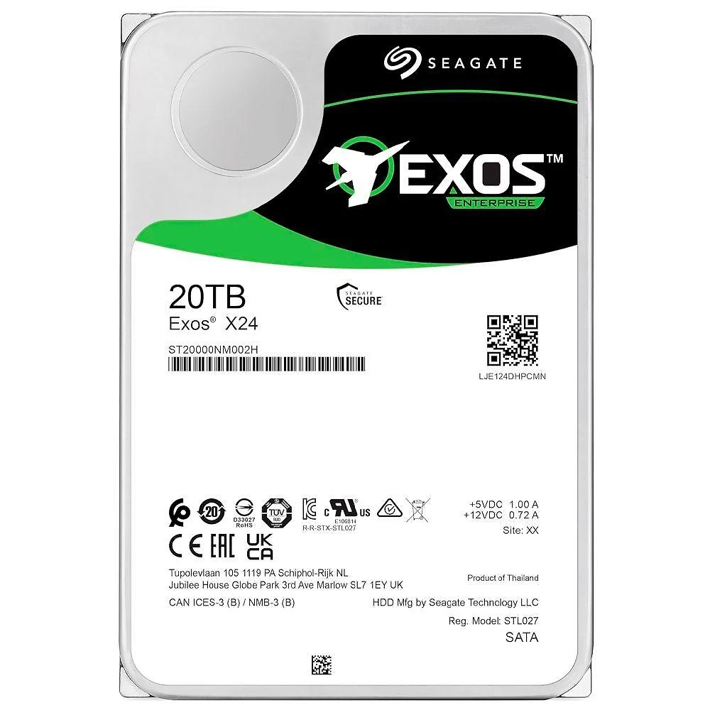 Hd Interno 3.5 Sata 3 Exos X24 20TB 7200 RPM Enterprise Seagate