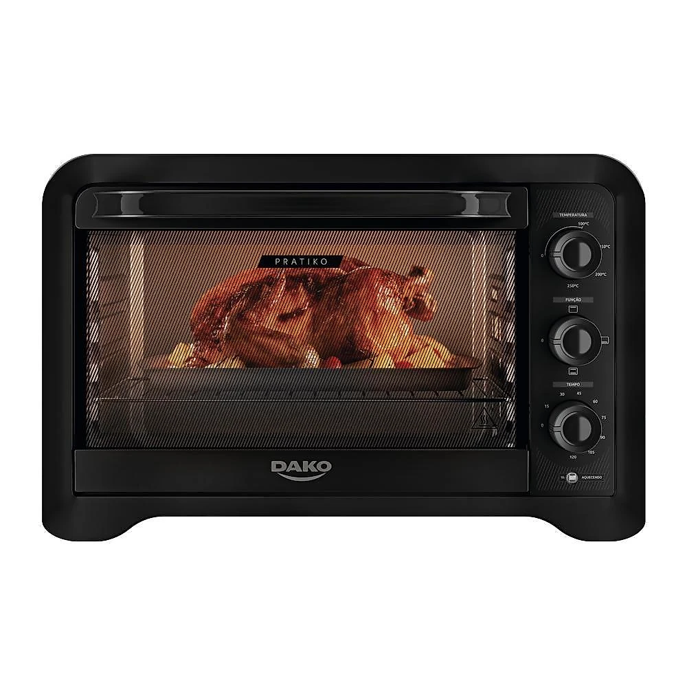 Forno De Bancada Elétrico Dako Pratiko 50L Com Grill Preto 220V