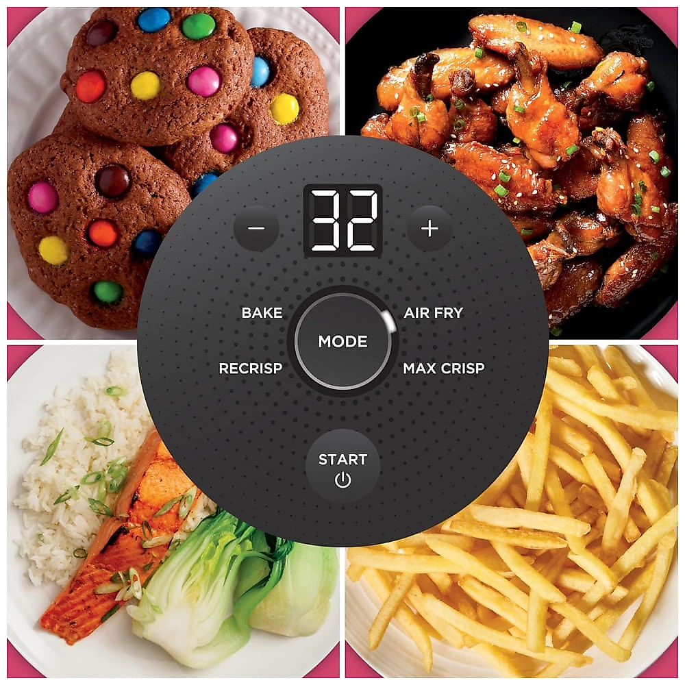 Ninja Air Fryer Crispi Fritadeira 4 em 1 Sistema de Cozimento Portátil 3,78 litros, 6 Copos de Vidro, Pratos Crocantes