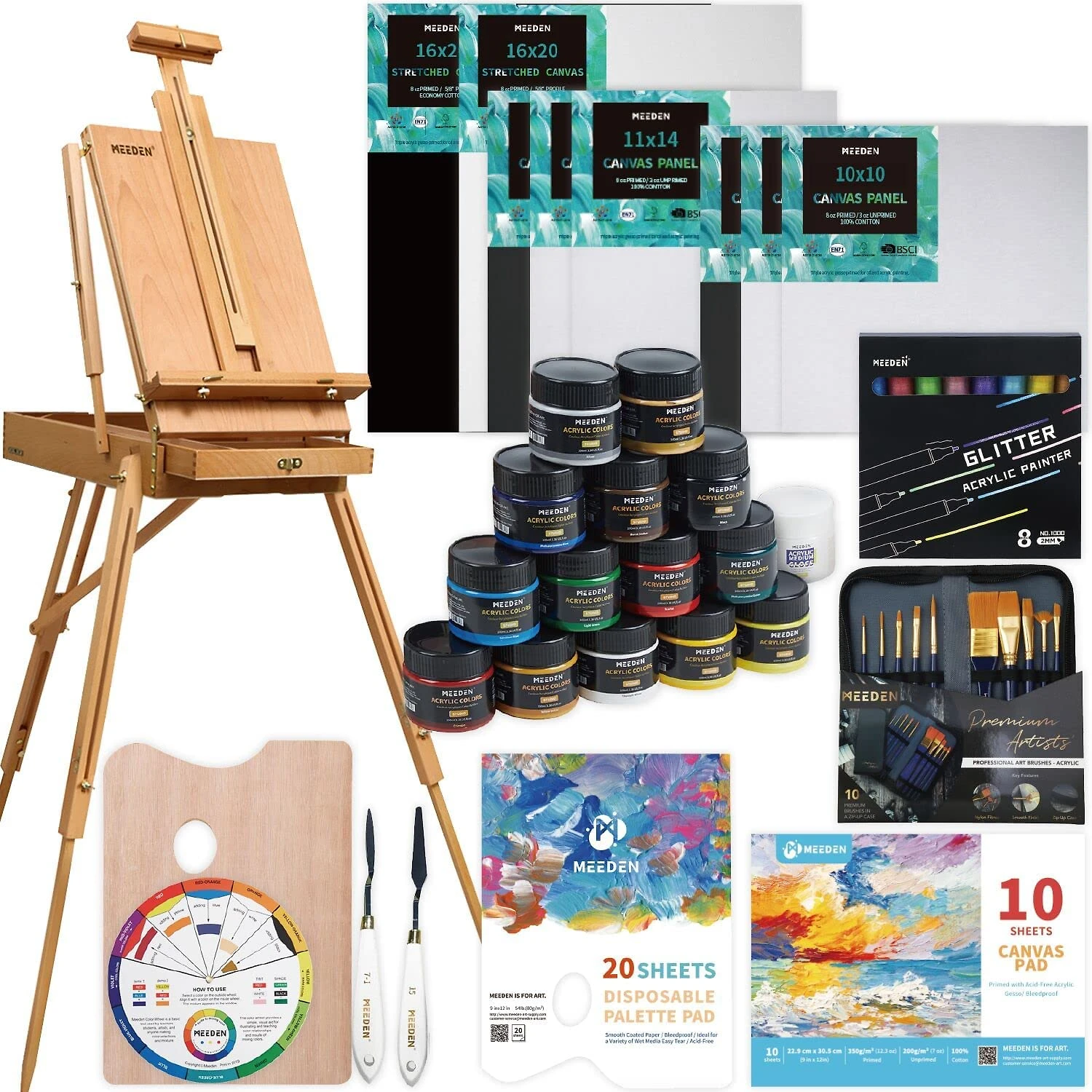 MEEDEN Kit de Pintura Conjunto Artístico com 15 Tintas