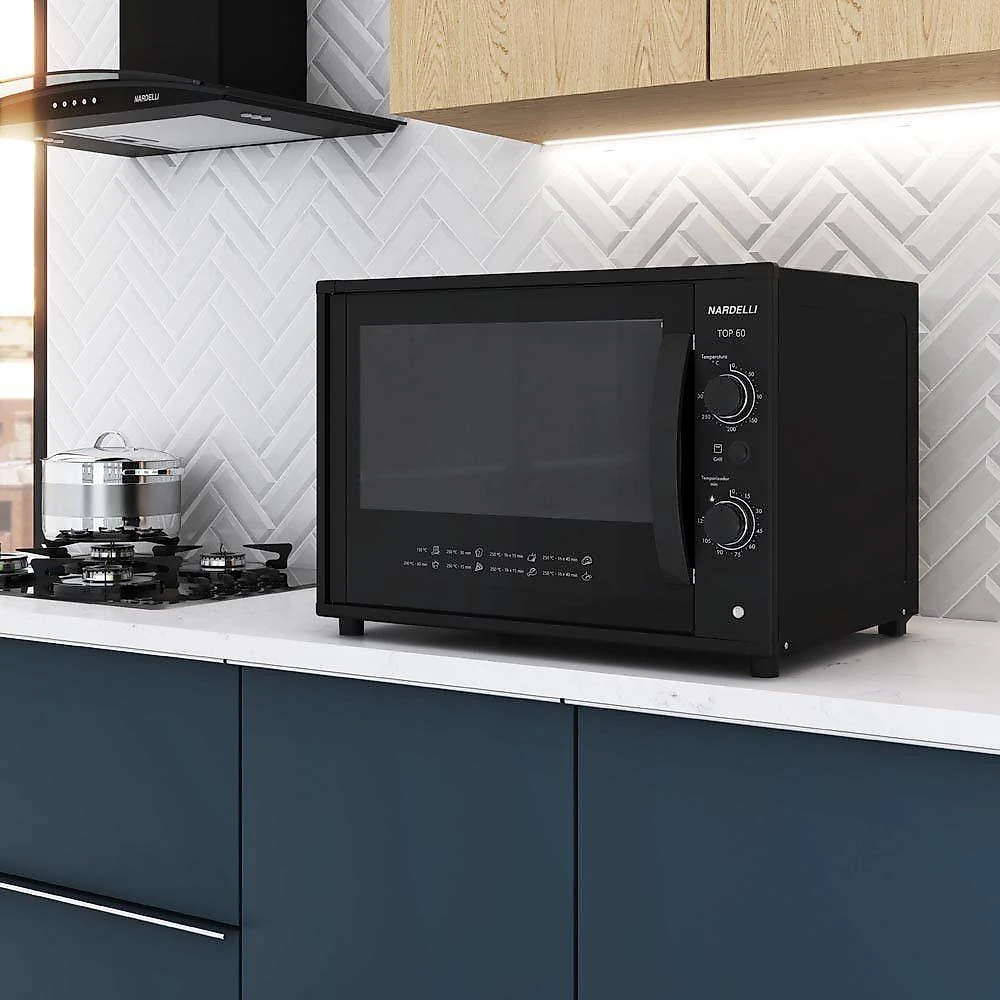 Forno Nardelli Elétrico Bancada Top 60 Black 60 Litros Black 110V