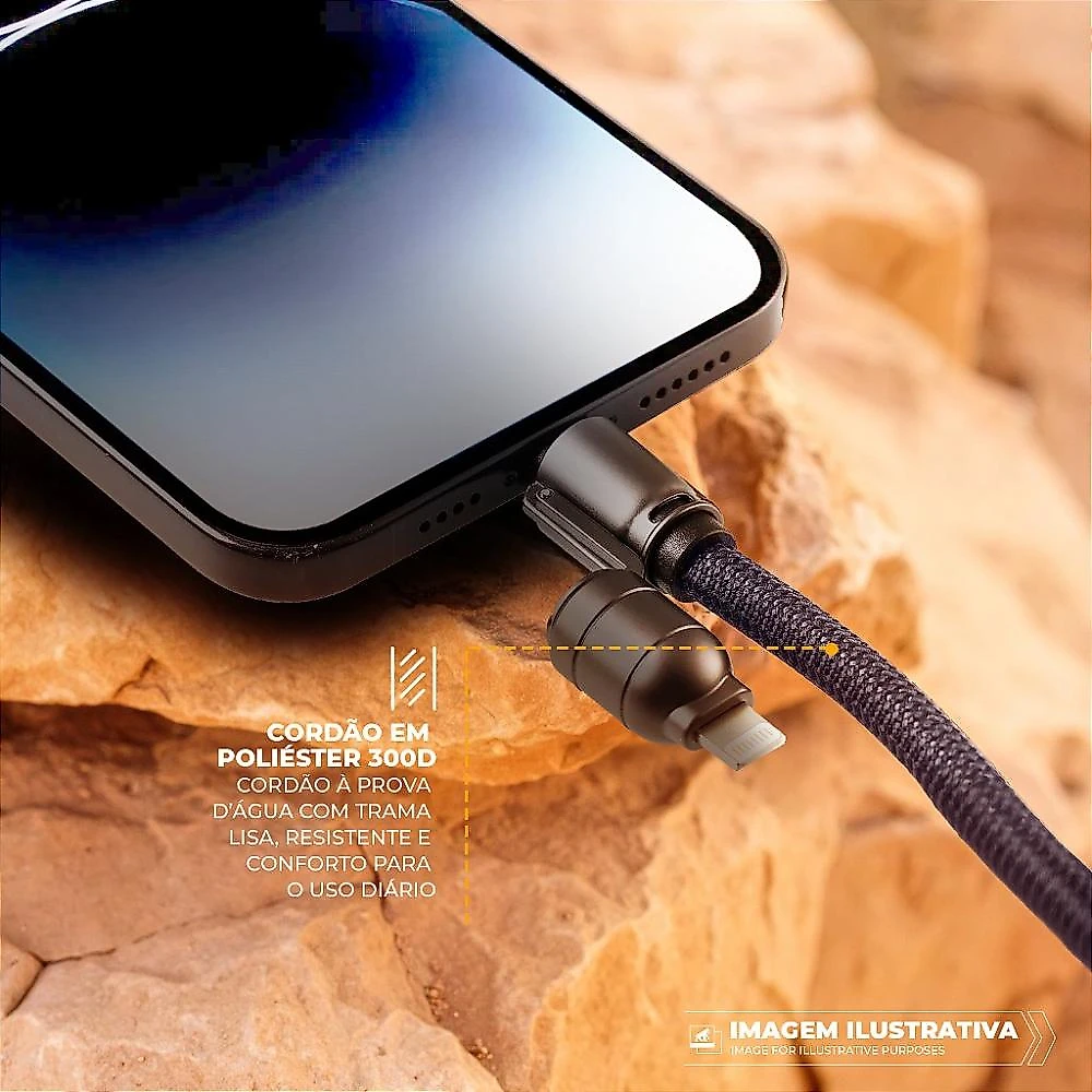 Kit Capa case capinha Crystal Slim Azul iPhone 17 Pro Max + Cordão de Pescoço com Cabo USB-A / Tipo C / Lightning - Gshield