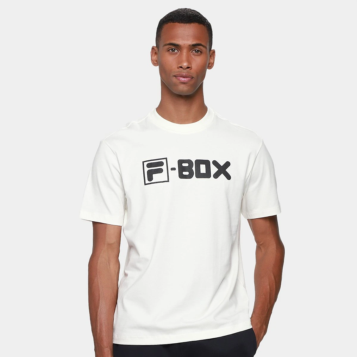 Miniatura Camiseta Fila Comfort F-Box Masculina Off White - G