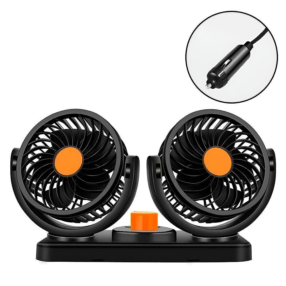 Mini Ventilador Duplo Automotivo Ajustável Painel Carro azul