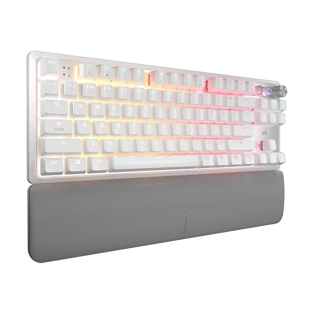 Teclado Magnético Gamer Corsair K70 PRO TKL LED RGB, Switch CORSAIR MGX, Hall Effect, Rapid Trigger, US, Branco - CH-911921G-NA