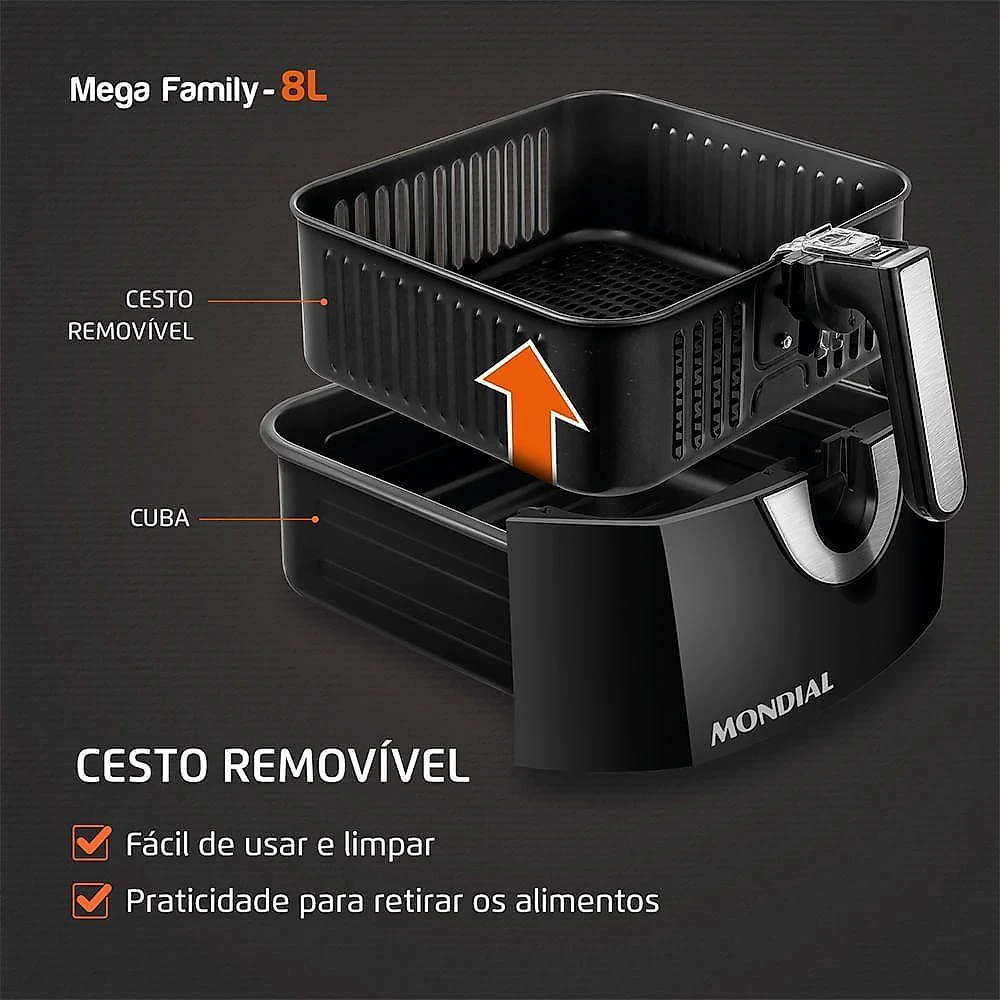 Fritadeira Sem Óleo Air Fryer 8L Afn-80-Bi Mondial Bi 220V 220V