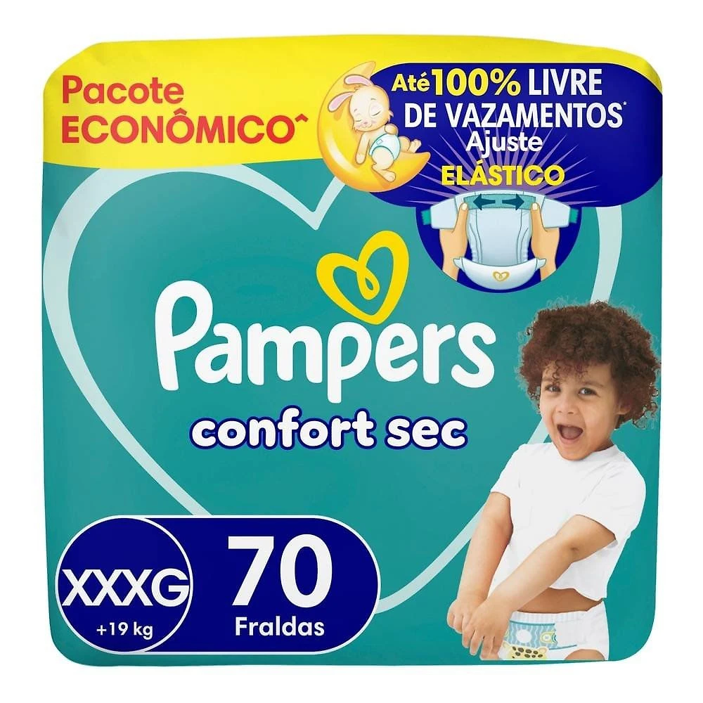 Fralda Pampers Confort Sec Max Xxxg 70 Unidades