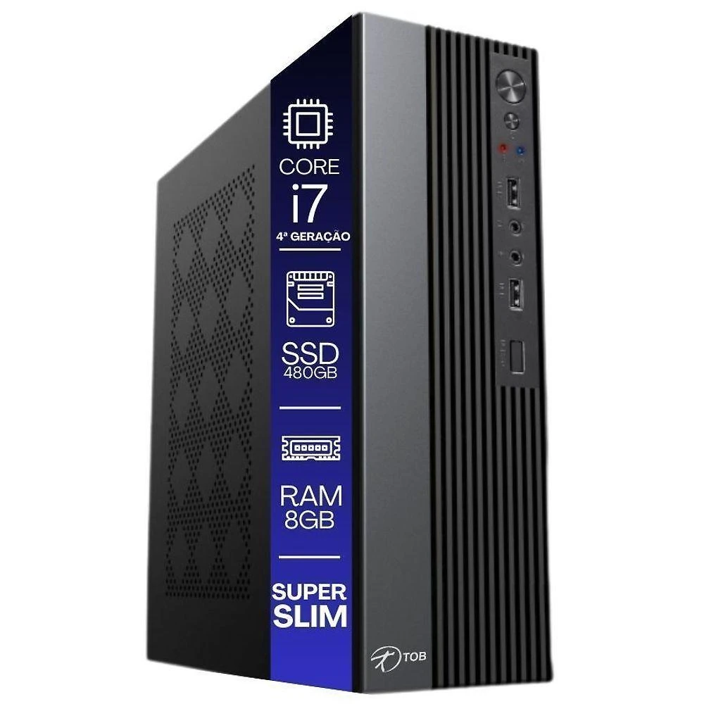 Computador Tob Slim Compacto 4ª Geração Intel Core I7 Ssd 480gb Memória 8gb Windows 10