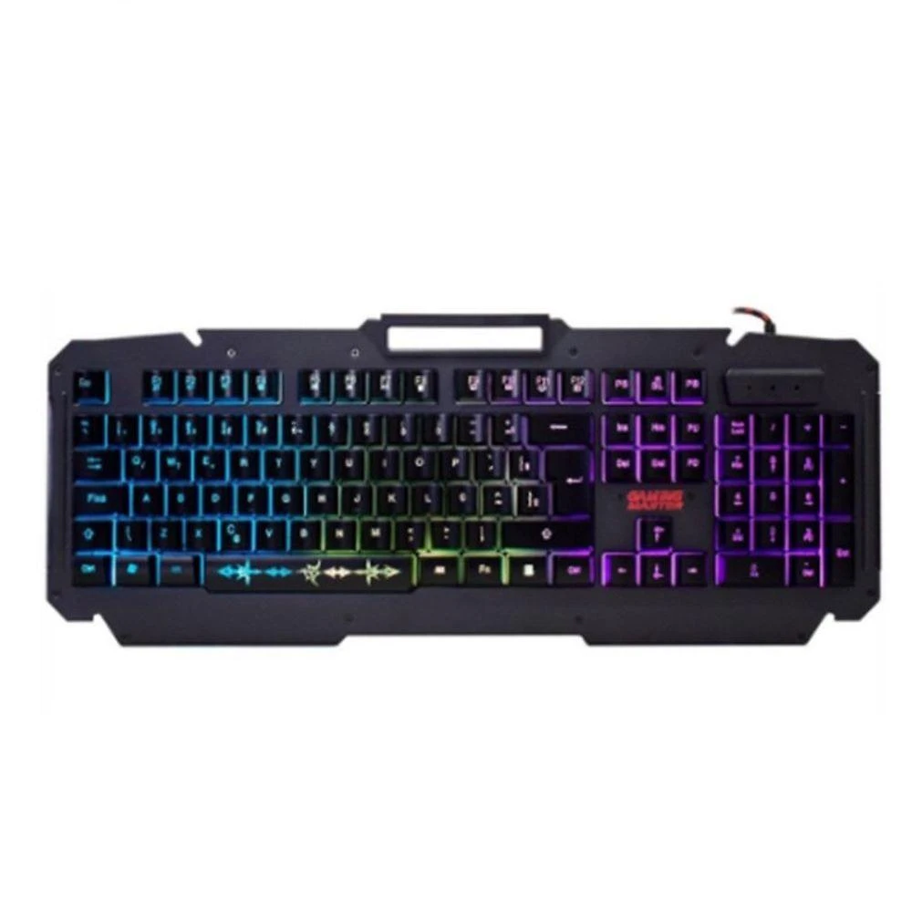 Teclado Usb Gamer Para Jogos No Pc Com Base Metal E Suporte