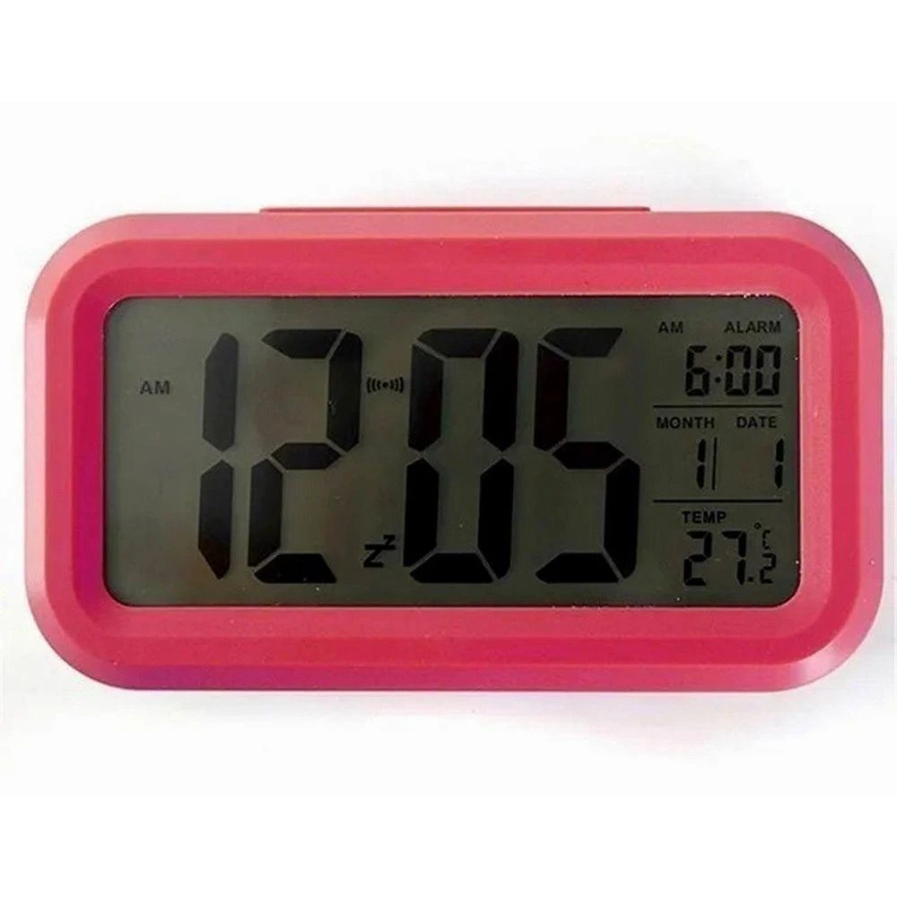 Relógio Despertador Digital OEM com Luz Noturna Função Soneca Calendário Termômetro °C-°F e Visor