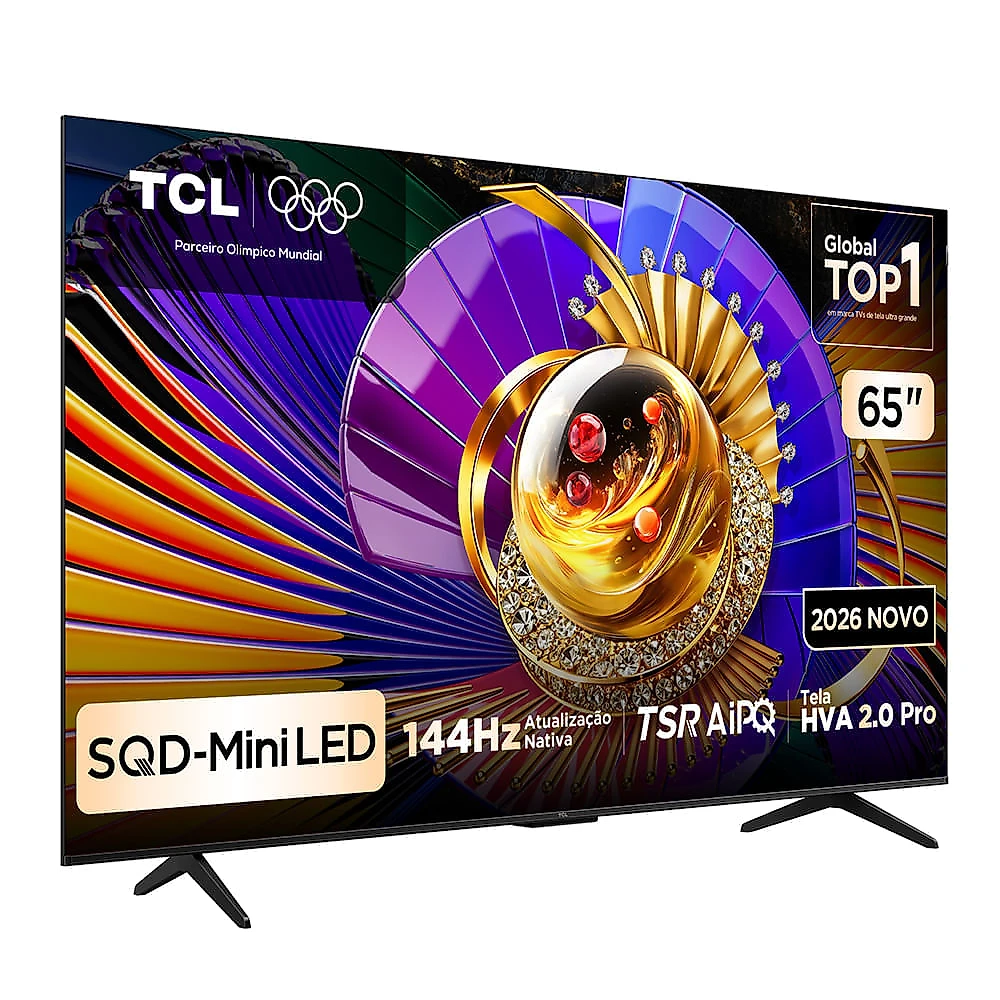 Smart TV 4K TCL TOP Premium SQD-Mini LED 65” Polegadas Processador AiPQ Pro, Dolby Vision, 144Hz, Google TV - 65C7L Bivolt
