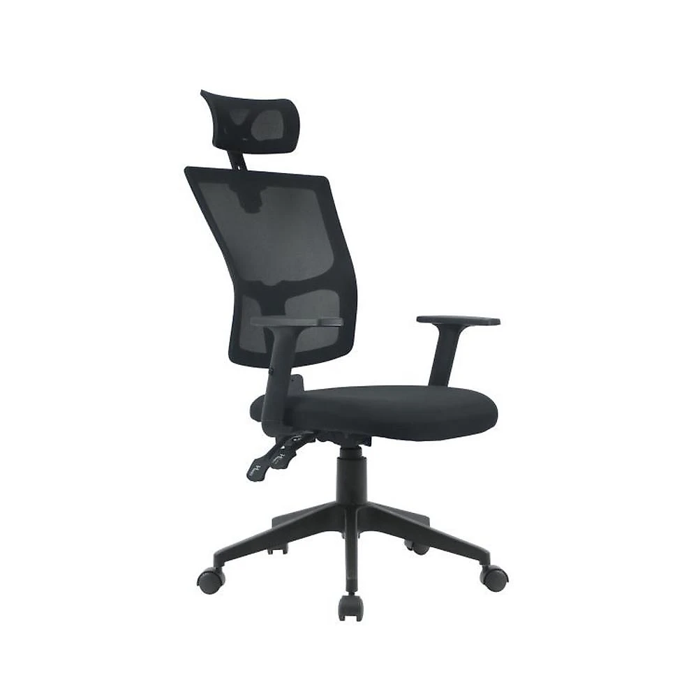 Kit 4 Cadeiras Escritório Presidente Ergonômica NR17 Tela Mesh Londres Kit 4 Cadeiras Escritório Giratória Presidente Polipropileno Londres Preto
