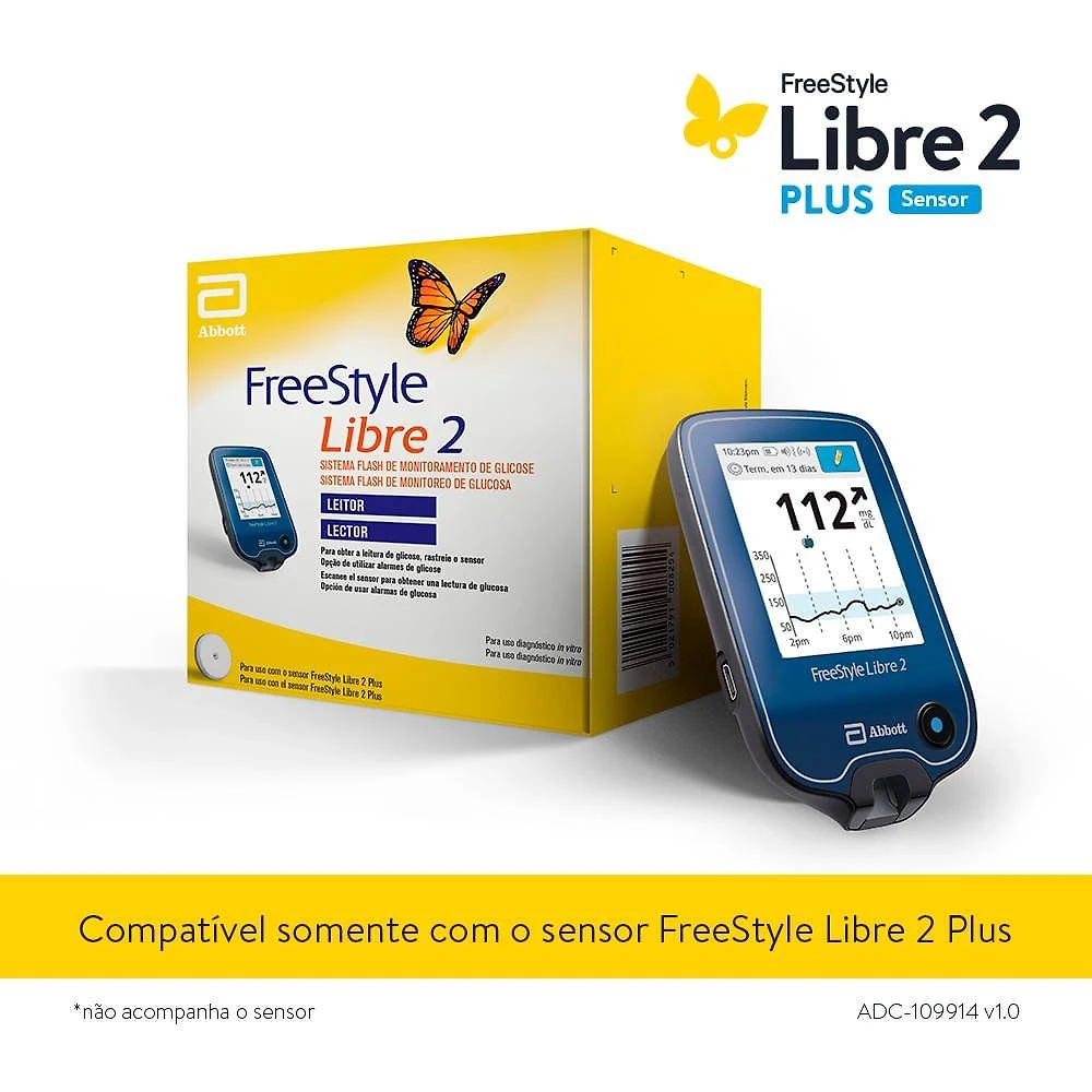 Leitor Freestyle Libre 2 Plus Para Monitoramento De Glicose