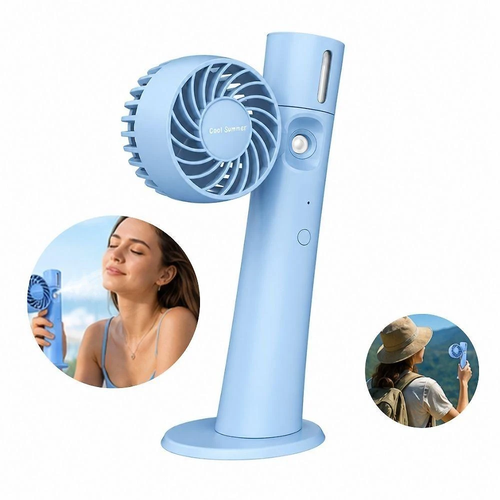 Ventilador Portatil Recarregavel com Spray de Agua Yeet 2 Velocidades Azul 5V