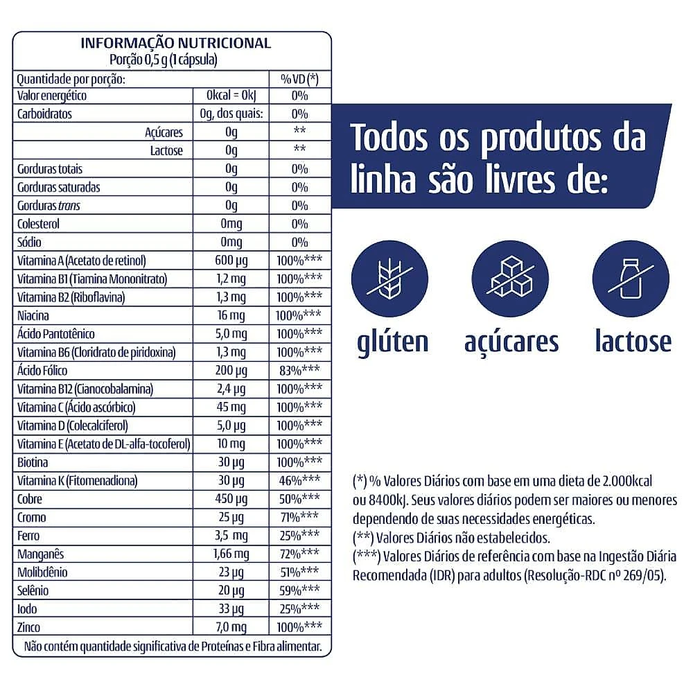 Miniatura Polivitamínico Homem Panvel Vita 60 Cápsulas