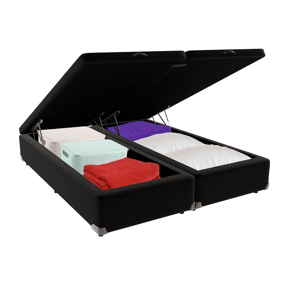 Cama Box Baú Queen Bravus 158x198x44 Preto