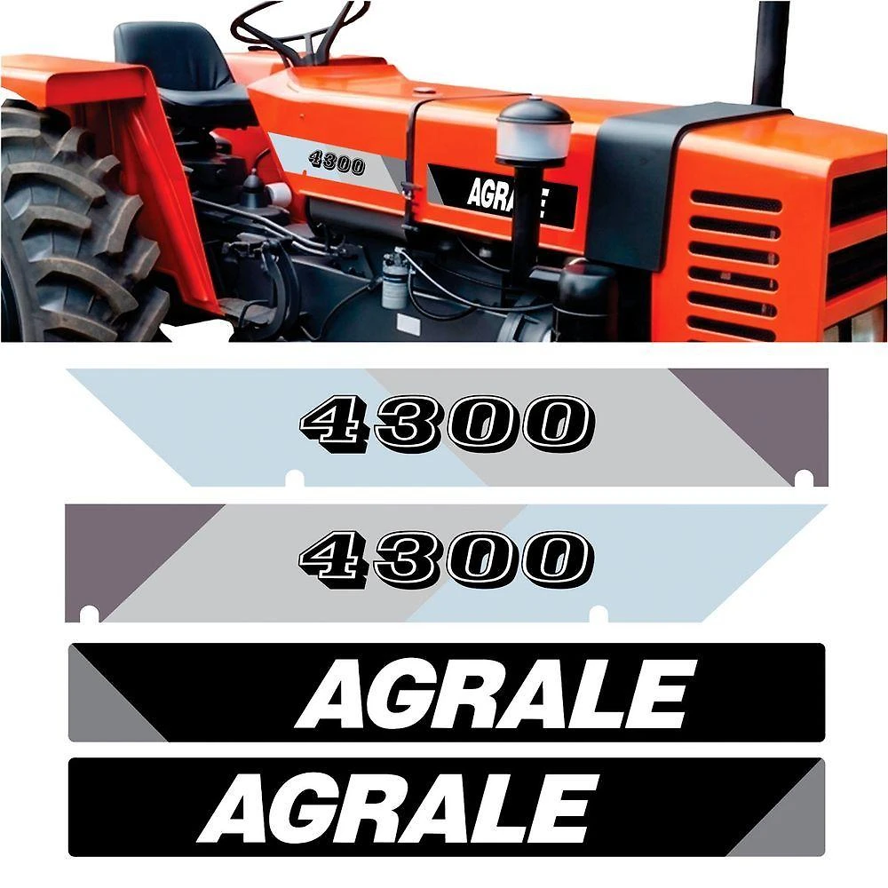 Kit Adesivos Trator Agrale 4300 Vinil Brilho 4 Peças 58x9cm Teu Adesivo