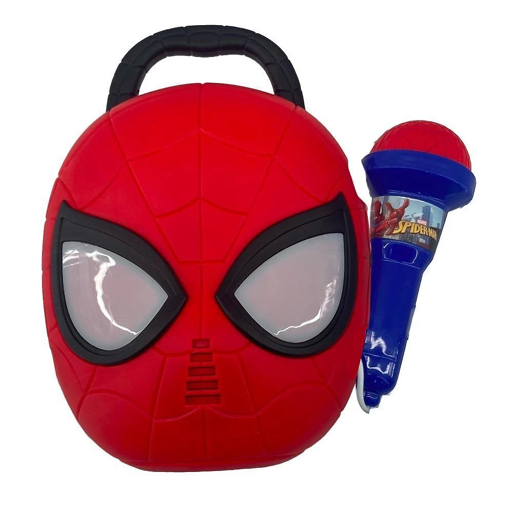 Boombox Karaoke Infantil Homem-Aranha com Função Amplificadora Vermelho Candide 36CM