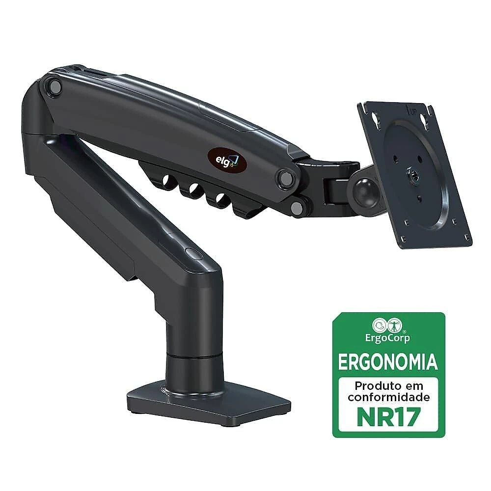 Suporte de Mesa Articulado para Monitores de 17" a 35", ELG, Ajuste de altura com Pistão a Gás - F80N