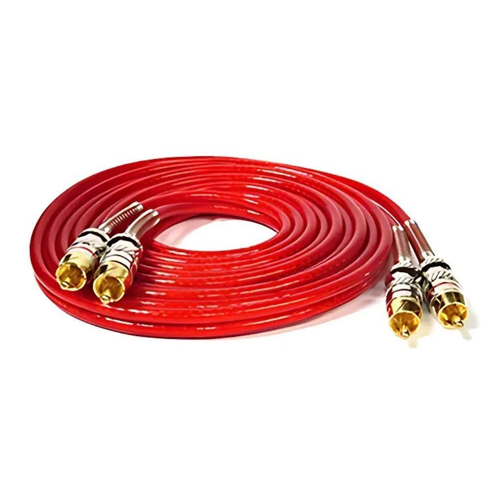 Cabo Rca 2 X 2 Profissional NWT CBRC0035 para Áudio com Dupla Blindagem 1m Vermelho
