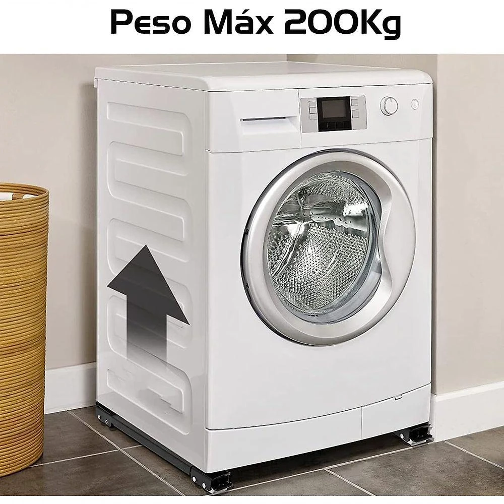 Base Suporte com Rodinhas Utimix para Geladeira Fogão Eletrodomésticos em Aço Carbono Até 200kg 45cm