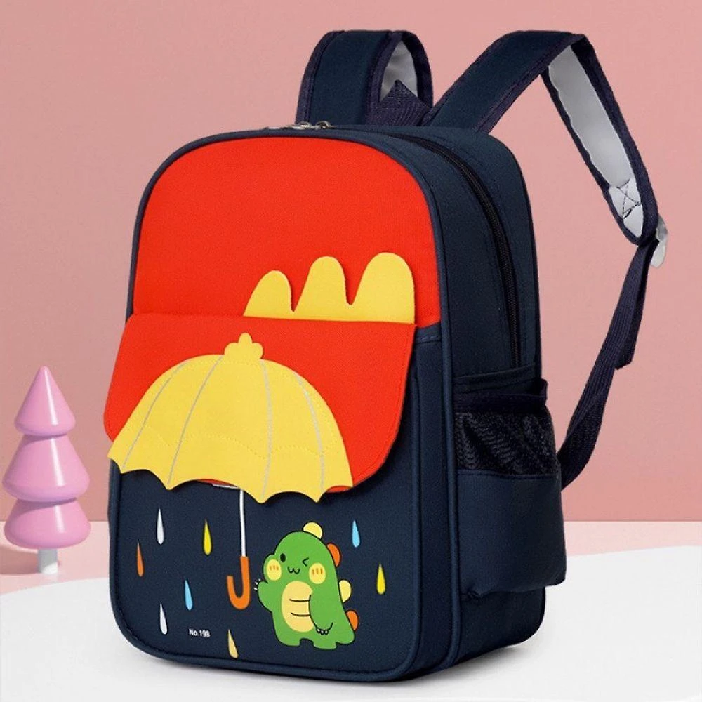 Mochila Escolar Infantil OEM Dinossauro 030 Vermelho Guarda-Chuva Menino Menina
