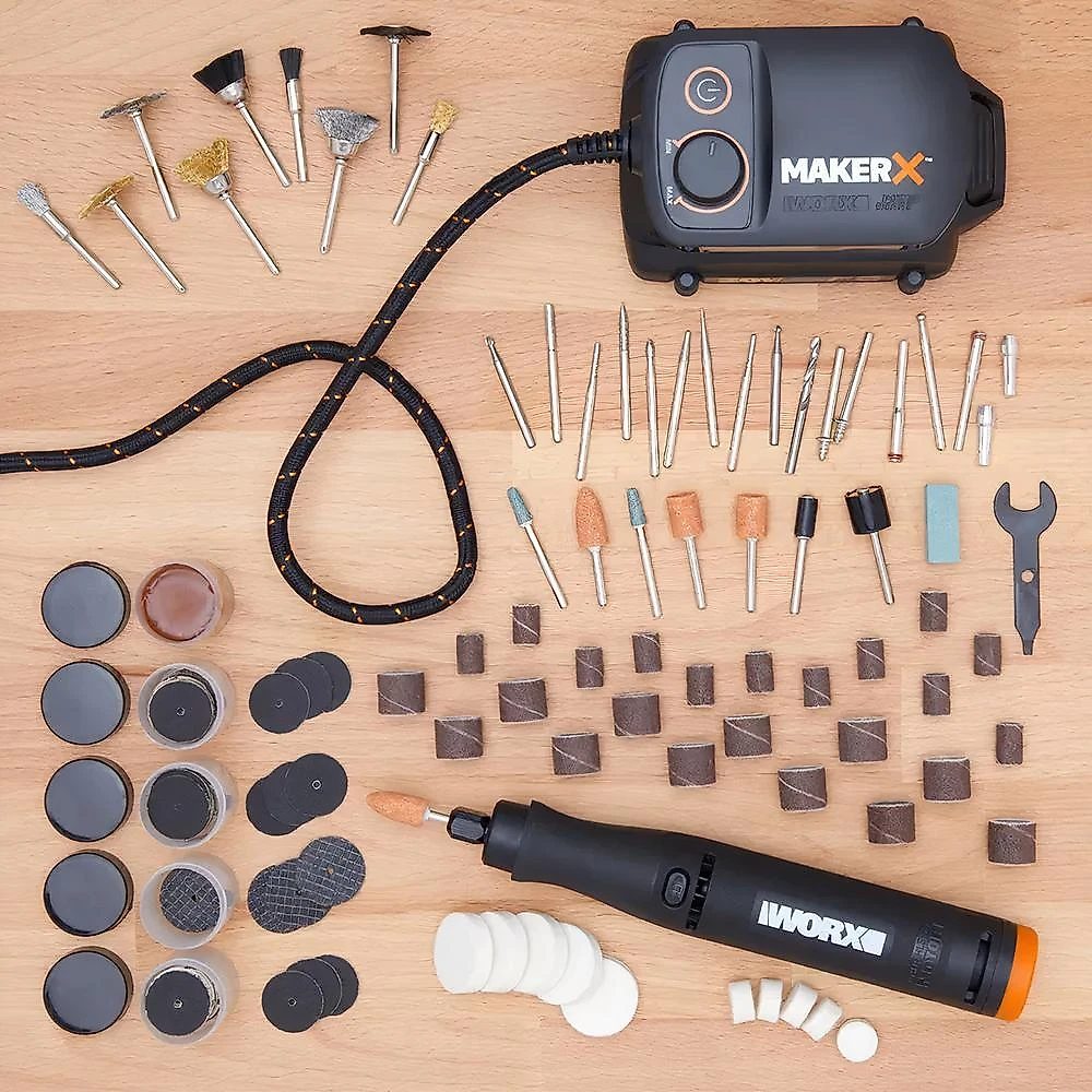 Kit de Acessórios para Mini Retífica WORX com 201 Peças MAKER X WA7208 WORX
