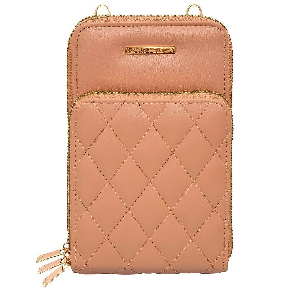 Bolsa Carteira Feminina Com Alça Textura Matelassê Nude