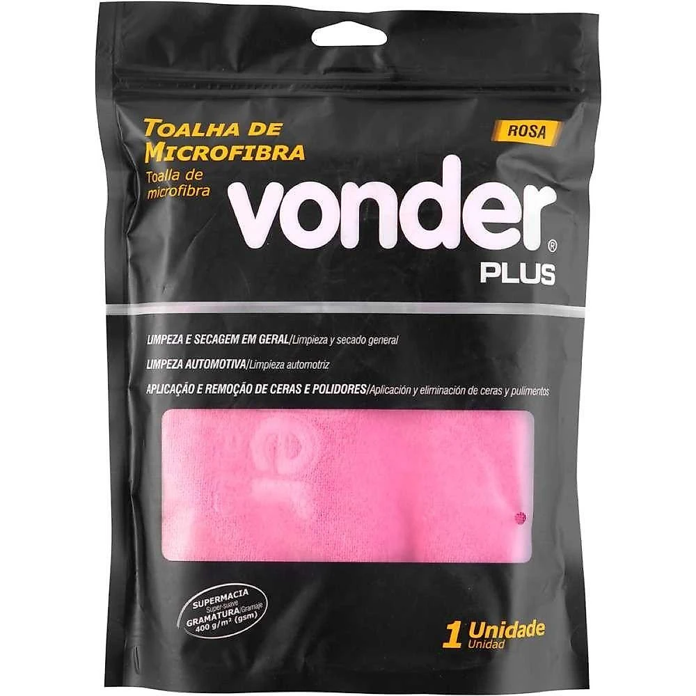 Toalha 40x60cm 400gsm Microfibra Rosa Vonder Plus