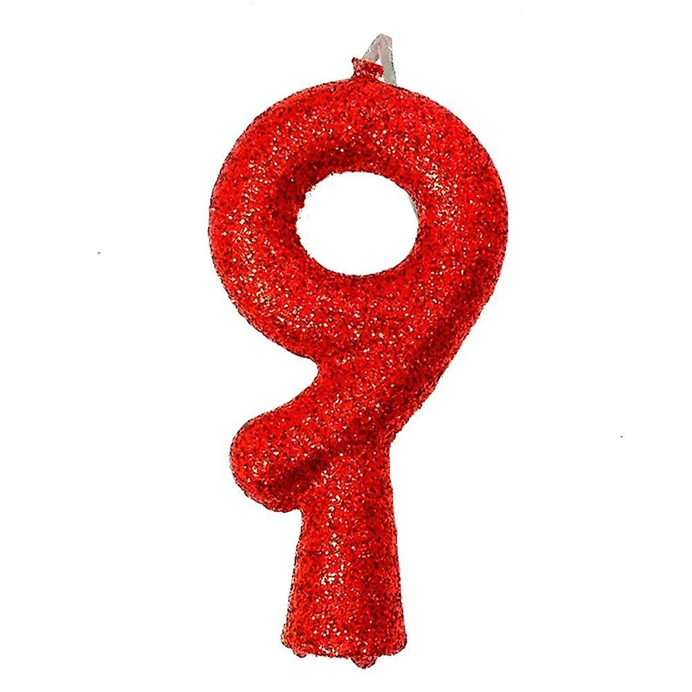 Vela De Aniversário Puro Glitter Vermelha Modelo ?