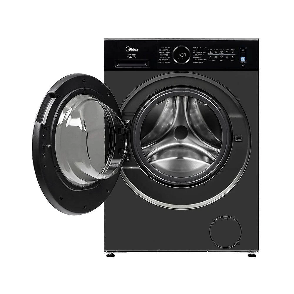 Lava e Seca Midea MF205D115WB-GK-01 11kg 6kg Slim Conectada Titanium 110V