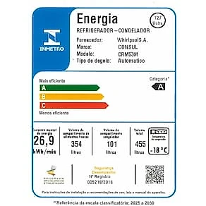 Geladeira Consul CRM53MB Duplex Inverter 455L Frost Free Branca 110V