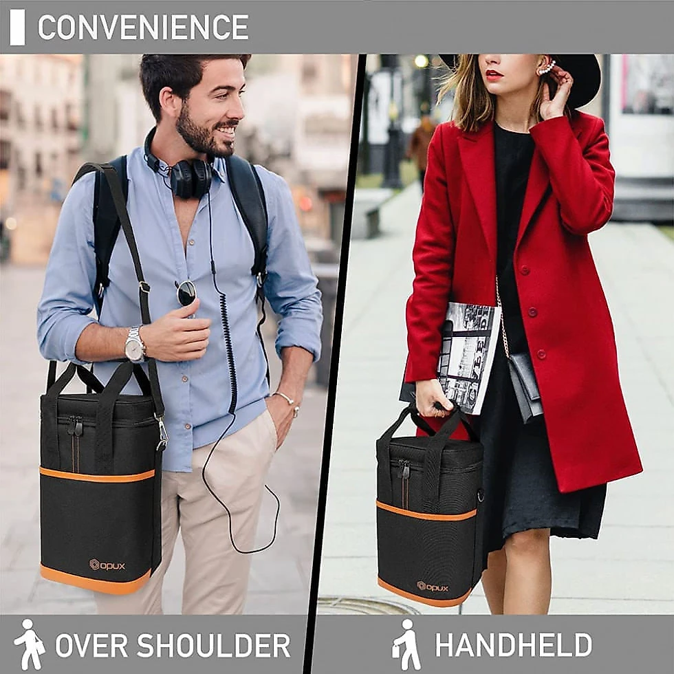 Bolsa Térmica Para Transporte de Vinhos OPUX até 4 Garrafas, Marrom