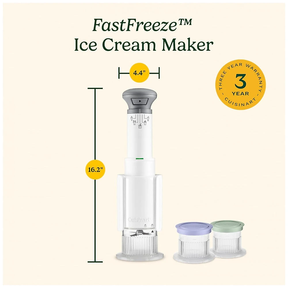 Cuisinart FastFreeze ICEFD10 - Sorveteira Elétrica 5 em 1, Milkshakes, Sorvetes e Slushies Rápidos