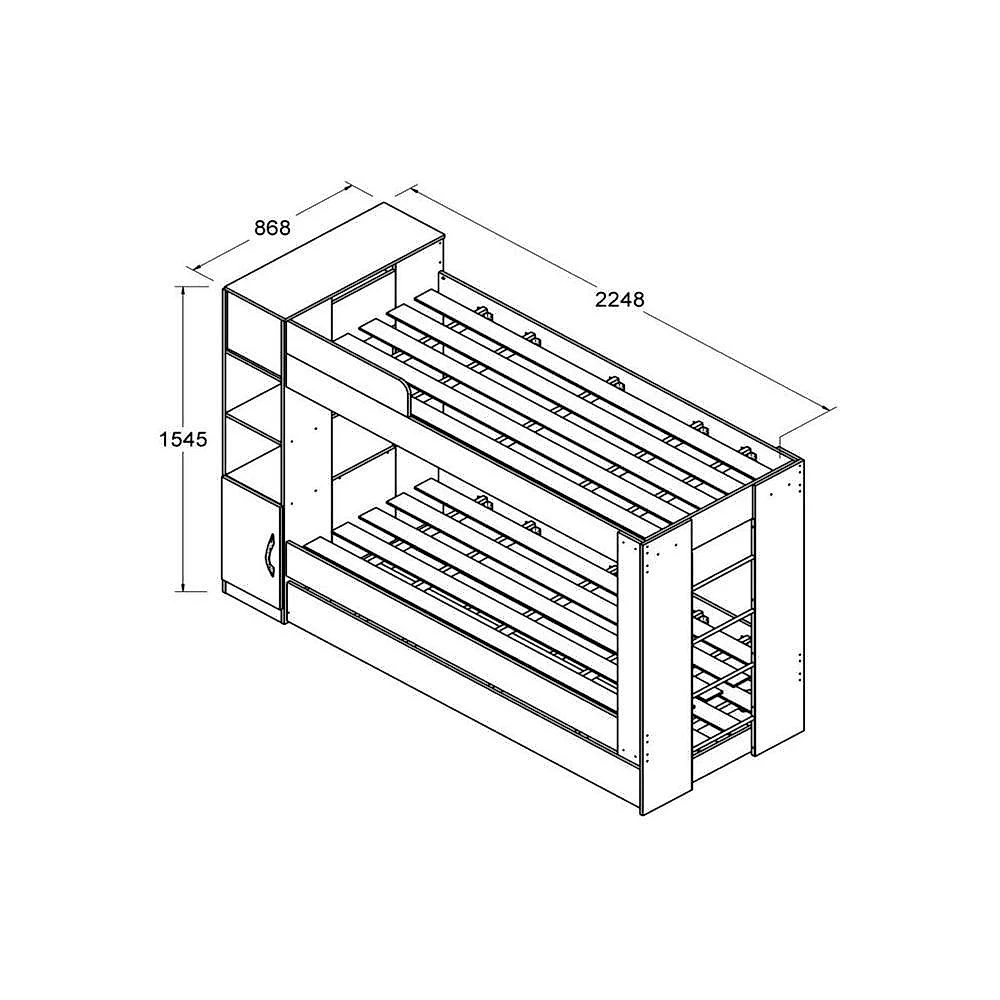 Beliche Ditália Cama Aux C/colchões+ Kit Luz Cm-15 Cor:branco Branco