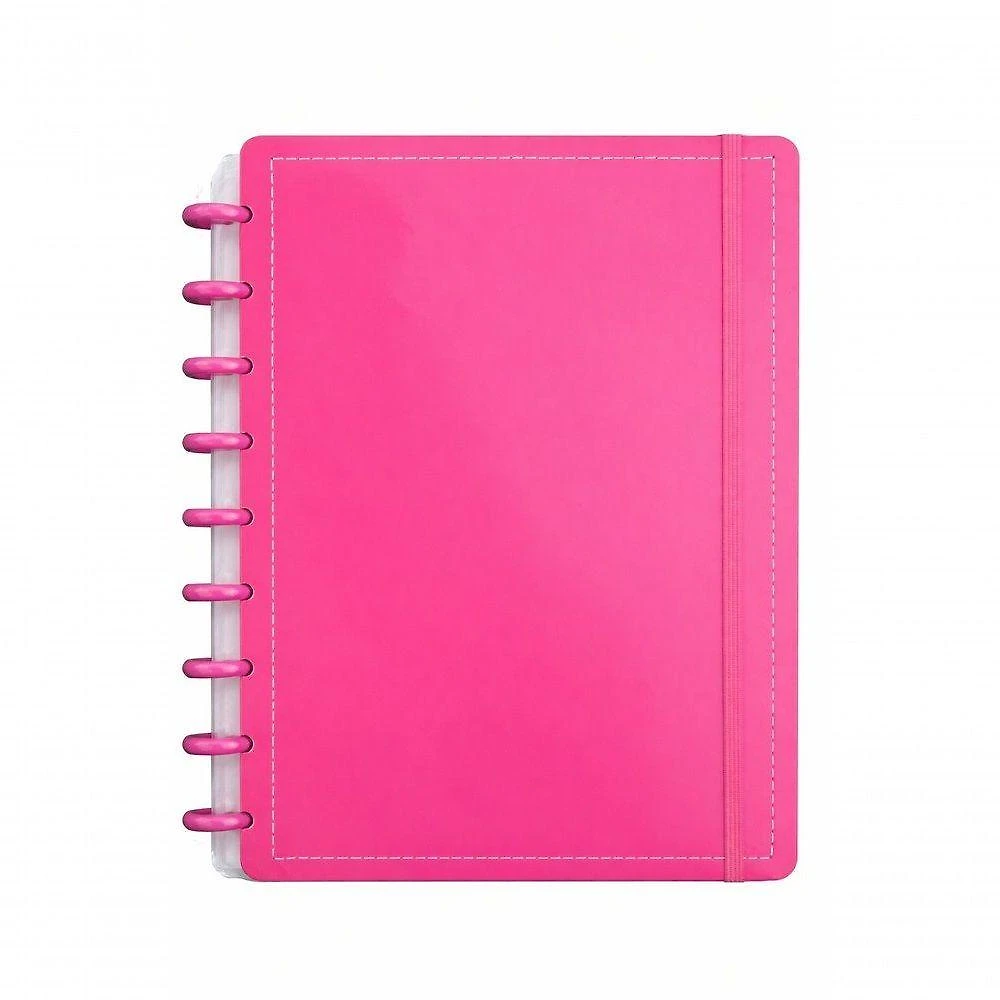 Caderno de Disco Disko Ping g Grande 60 Folhas Capa Dura Rosa