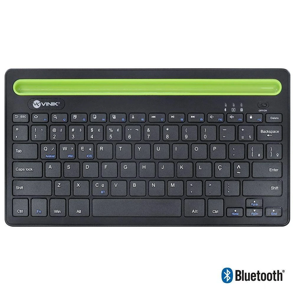 Teclado Bluetooth 3.0 2.4 Ghz Dynamic Smart Abnt Com Suporte Para Tablet Ou Celular - Preto - Dt200
