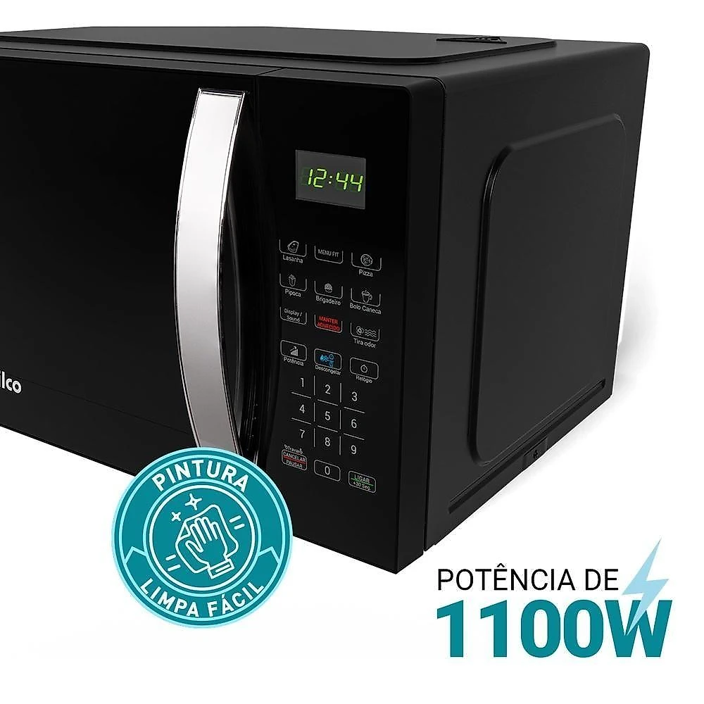 Micro-ondas de Bancada Philco PMO30P 28L 1100W com Limpa Fácil Preto 110V