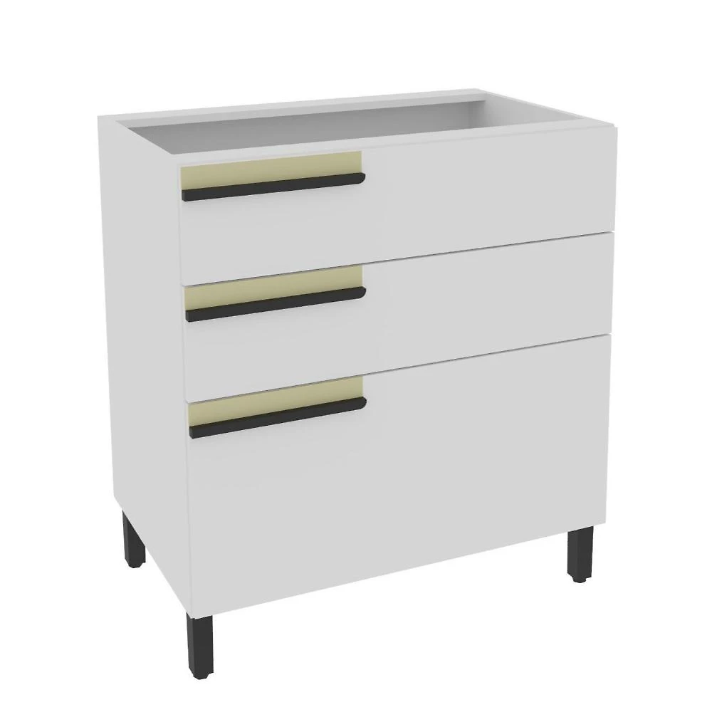 Balcão 80cm 3 Gavetas Cozinha Flórida