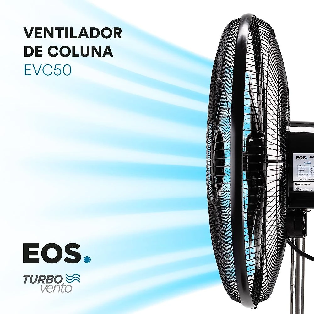 Ventilador de Coluna EOS Turbo Vento com 5 Pás 200W EVC50 Bivolt