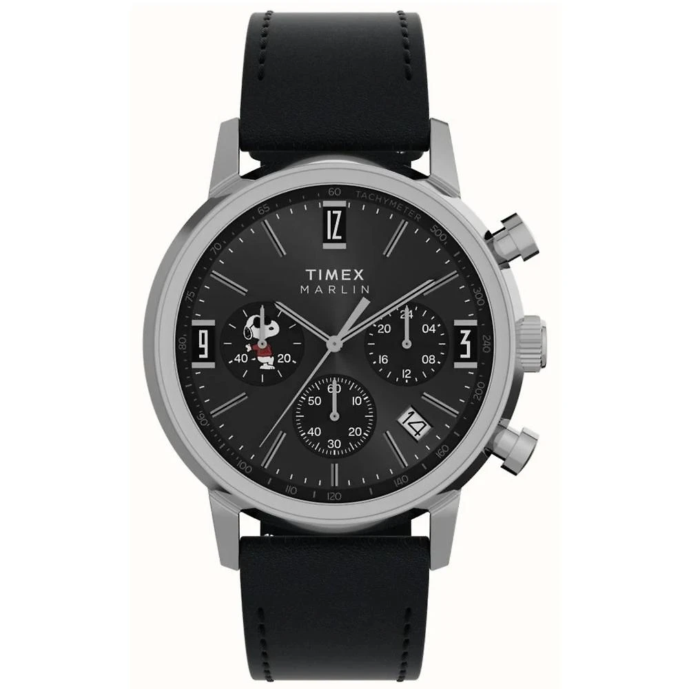 Relógio Timex X Peanuts Marlin Chronograph TW2Y48500 40mm Couro
