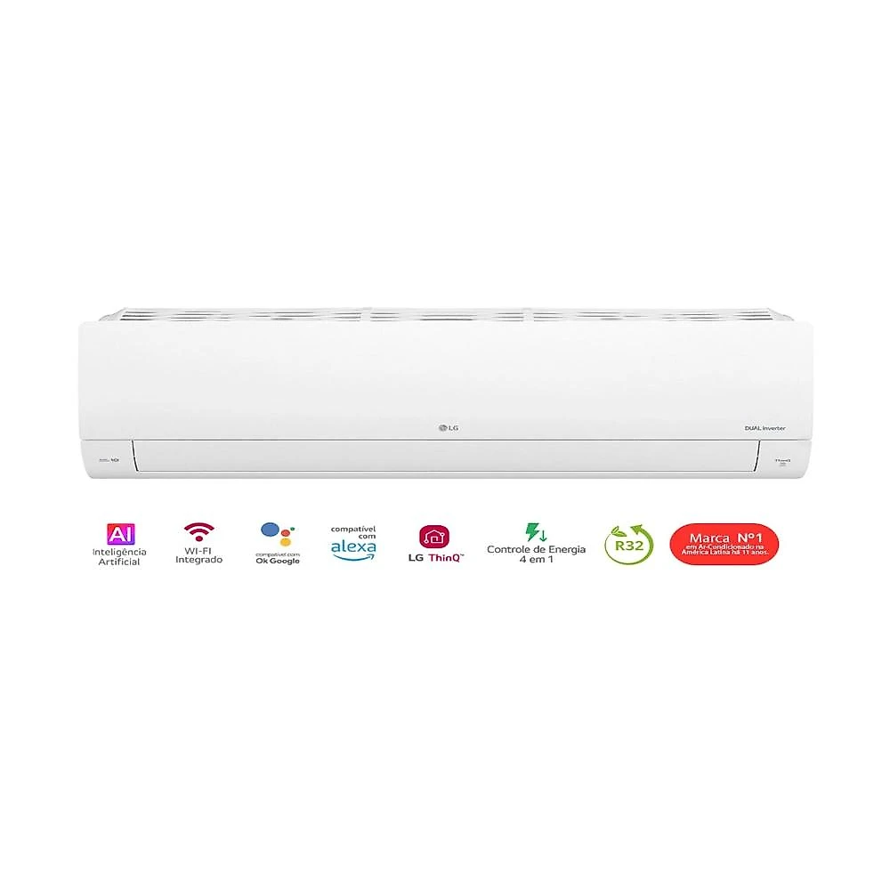 Ar-Condicionado Split Inverter 9000 BTUs LG Dual Inverter Voice Só Frio S3-Q09AA31Q 110V
