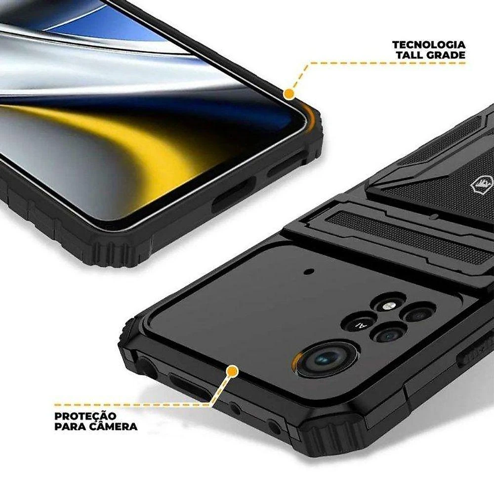 Kit Snap Guardian - Clip + Braçadeira + Capa Para Xiaomi Poco X4 Pro 5g - Gshield