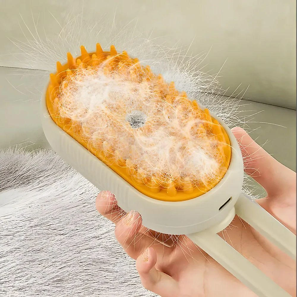 Escova a Vapor para Pets Utimix 3 em 1 Cães e Gatos ABS Massageadora Removedor de Pelos Recarregável