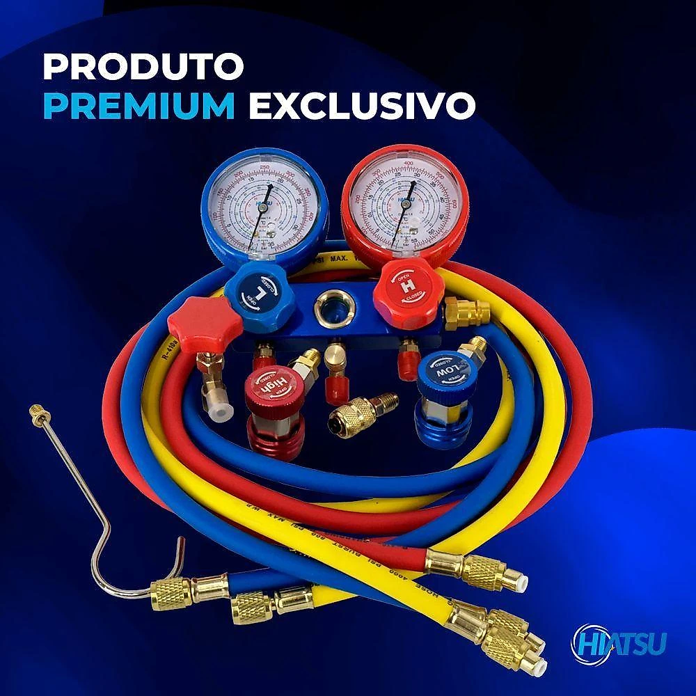 Manifold Analógico Gás R32, R134, R404, R410 – Hiatsu Produto Premium Exclusivo único