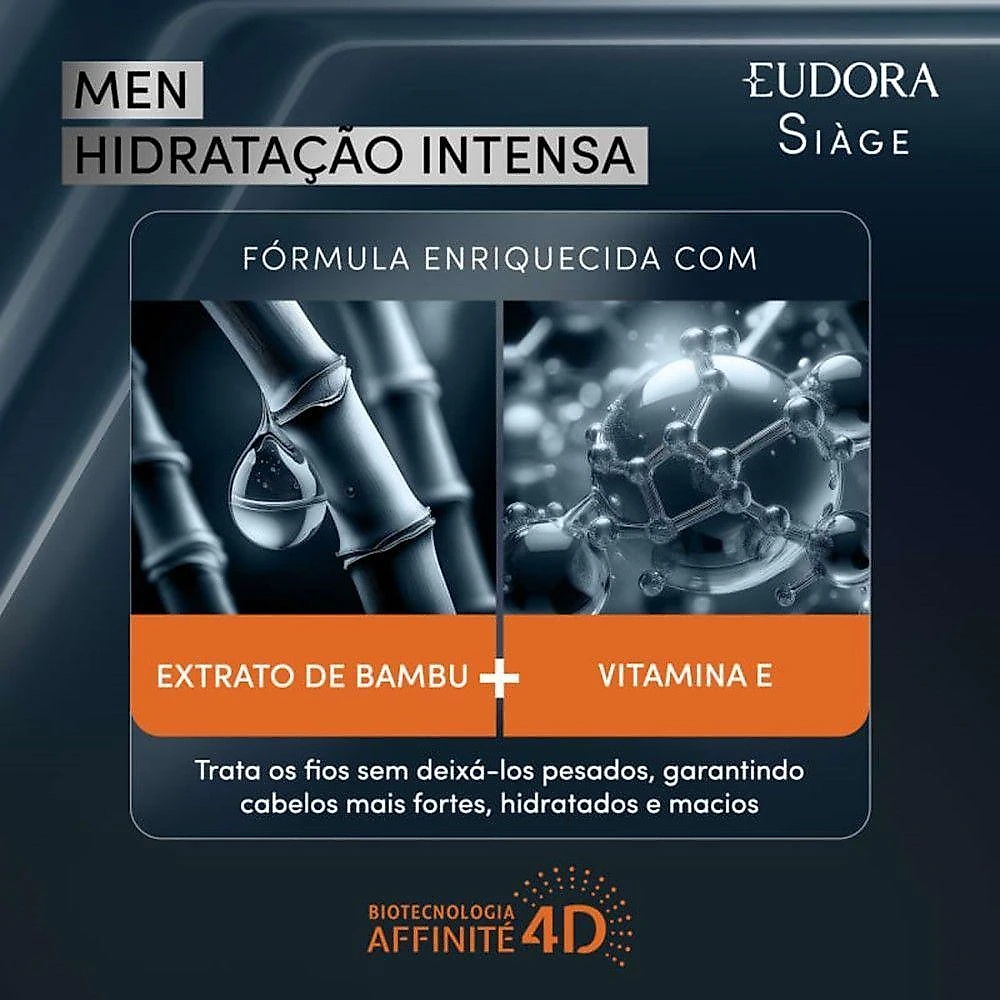 Kit Shampoo Antiqueda E Condicionador Hidratação Masculino Crescimento Eudora Siàge Men