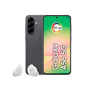 Smartphone Samsung Galaxy A56 5G Tela 6.7" 128GB Câmera Tripla 50MP Preto + Galaxy Buds Core Branco